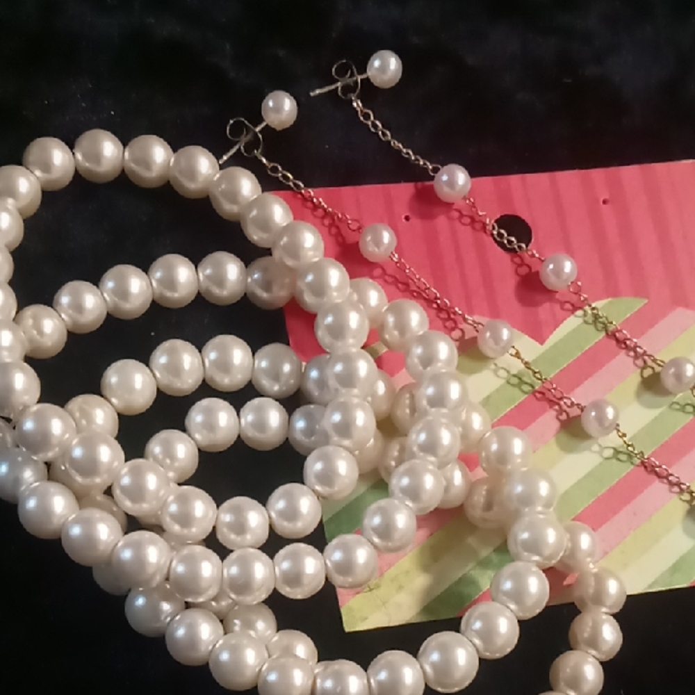 White Pearl Necklace Classic Jewelry